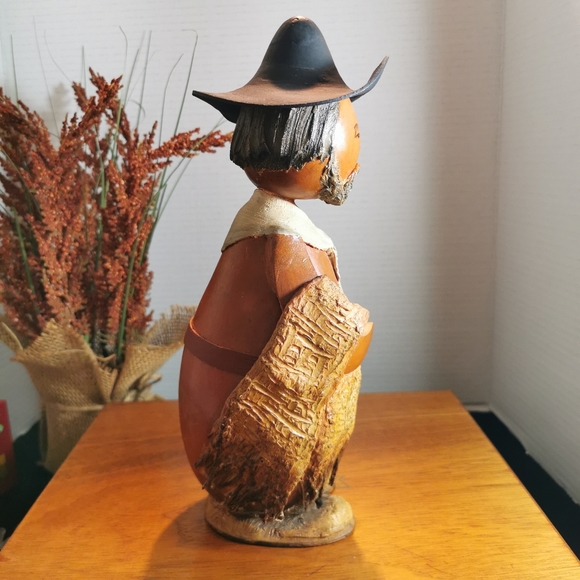 Vintage Hand Made Folk Art Leather Gourd Man in a Cowboy Hat Uruguay - Picture 5 of 14